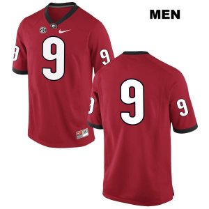 Men's Georgia Bulldogs NCAA #9 Ameer Speed Nike Stitched Red Authentic No Name College Football Jersey YLK8854ZY